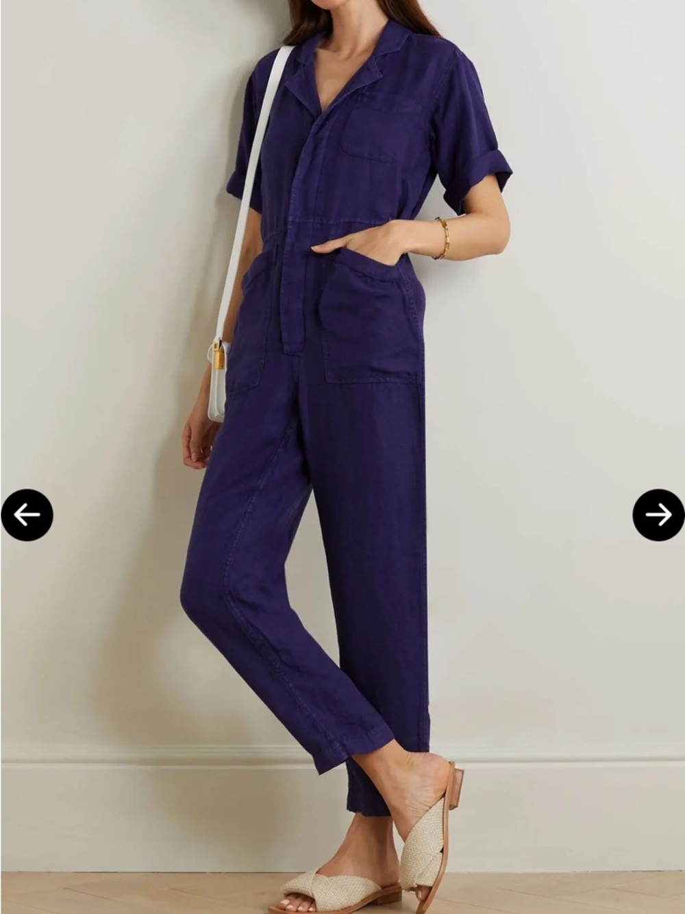 Alex Mill Short-Sleeve Utility Jumpsuit in Navy - Picture 2 of 7